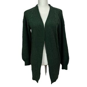 MAURICES Women’s Knit Cardigan Sweater Sz Small Color Green Stretch Long Sleeve